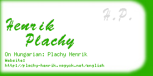 henrik plachy business card